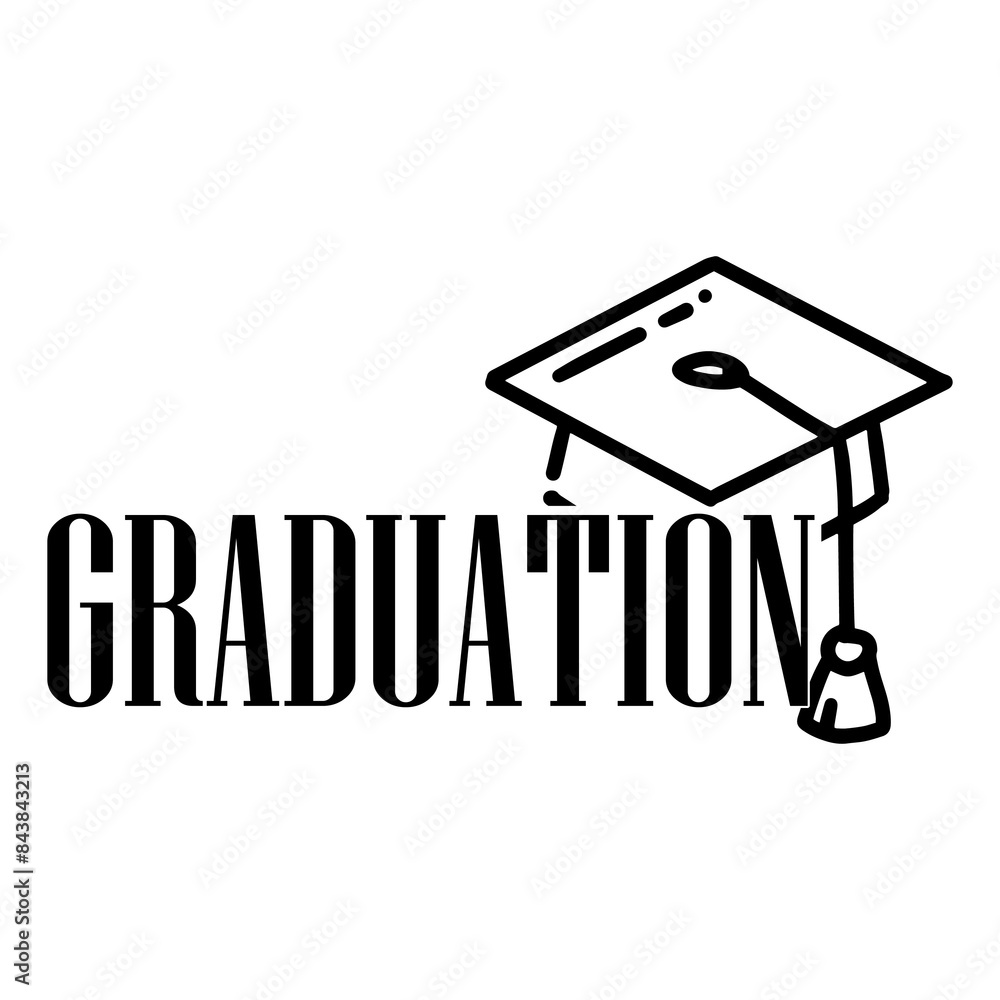 Graduation typography clip art design on plain white transparent isolated background for card, shirt, hoodie, sweatshirt, apparel, tag, mug, icon, poster or badge Graduation typography clip art design on plain white transparent isolated background for card, shirt, hoodie, sweatshirt, apparel, tag, mug, icon, poster or badge