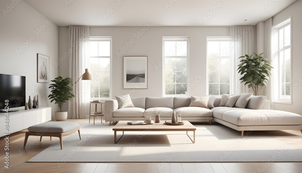 Fototapeta premium white and gold theme modern interior