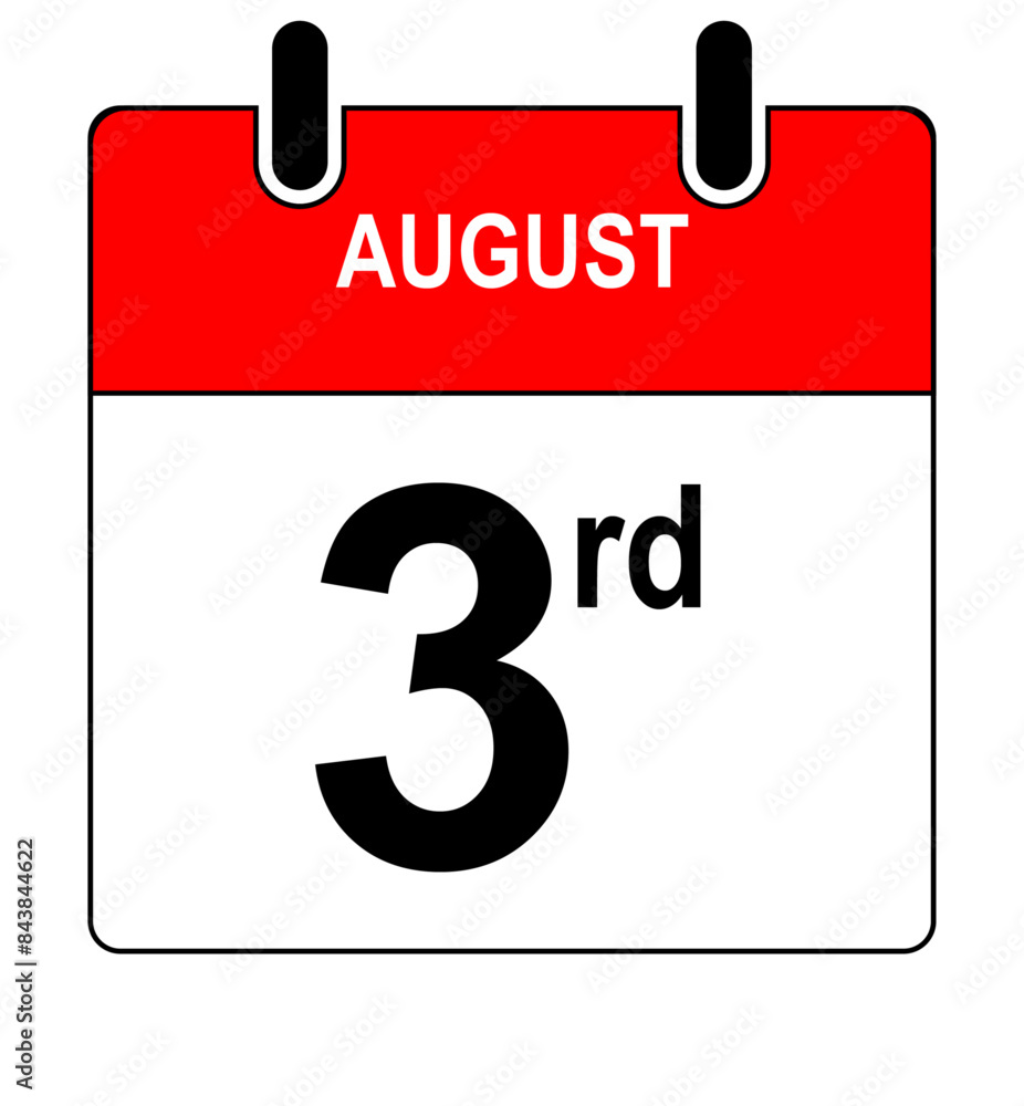3rd August Calendar Date or Calendar Day for Appointments / Deadlines, Reminder Isolated On a Transparent Background. Vector Illustration, 3rd August Calendar Date or Calendar Day for Appointments / Deadlines, Reminder Isolated On a Transparent Background. Vector Illustration,