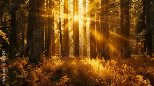 A landscape photo of the natural beauty in the redwood forests of California