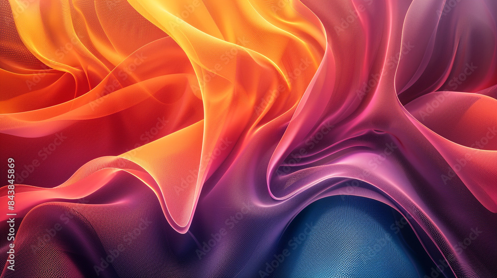 Obraz premium Intricate Colorful 3D Mesh with Dark Gradient Background