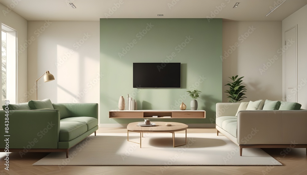 Fototapeta premium white and gold theme modern interior