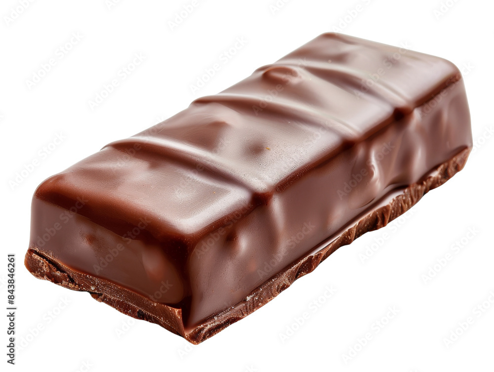 A single chocolate bar with a glossy finish. The bar is isolated on a black background. A single chocolate bar with a glossy finish. The bar is isolated on a black background.