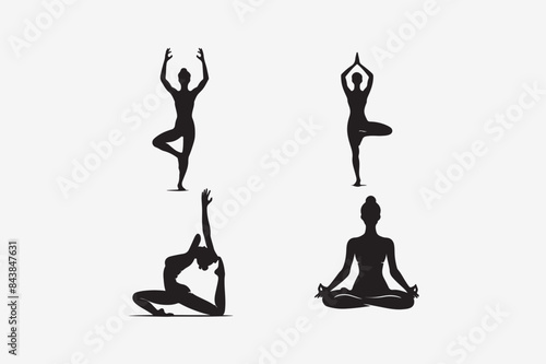 yoga silhouette vector