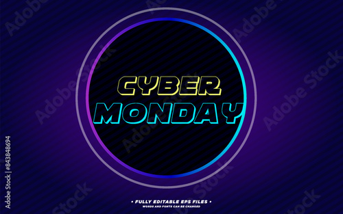 Flat design cyber monday concept