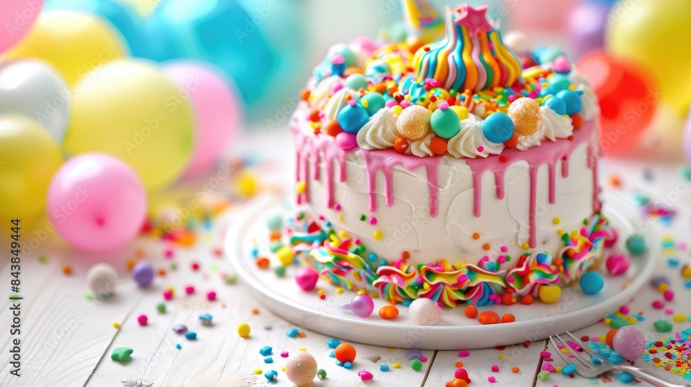 Colorful Birthday Cake Background Colorful Birthday Cake Background