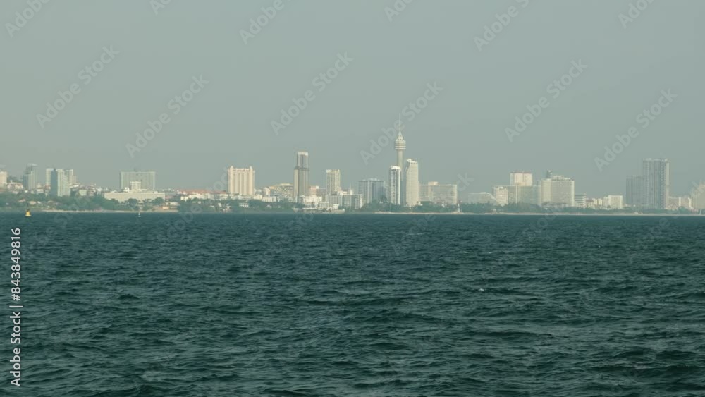 Panorama of Pattaya from the water, Thailand Panorama of Pattaya from the water, Thailand