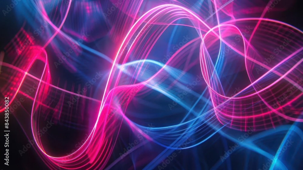 glowing neon lights forming abstract patterns on dark background digital art glowing neon lights forming abstract patterns on dark background digital art