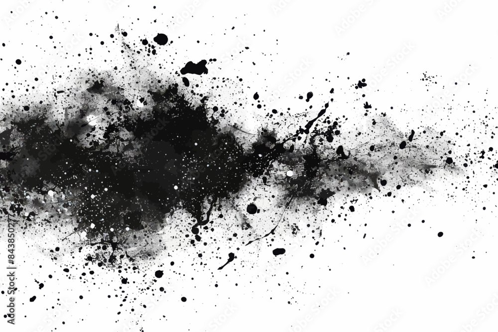 black ink splattered on a white background black ink splattered on a white background