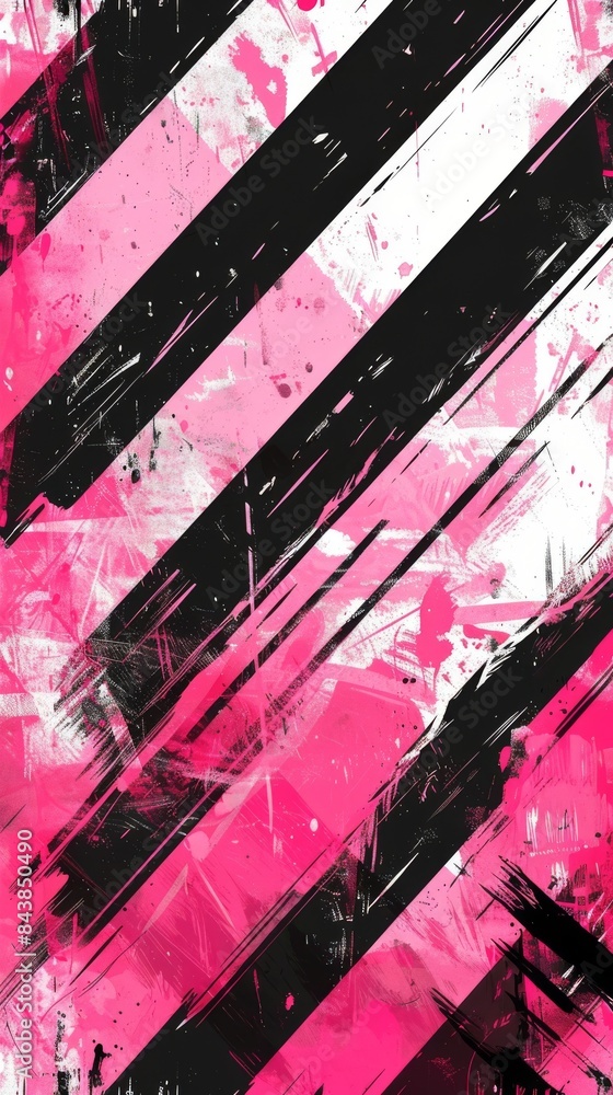 Abstract Digital Pink And Black Diagonal Stripes Art Abstract Digital Pink And Black Diagonal Stripes Art