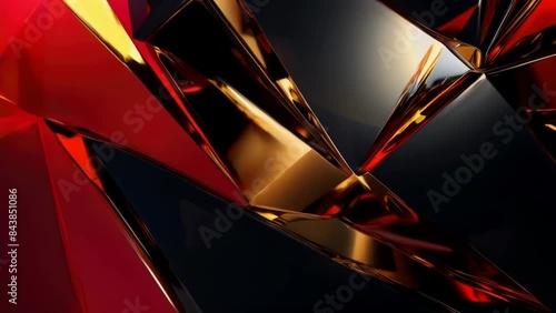 Black and red abstract design with shiny, metallic look