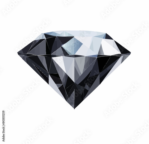 a black and white diamond on a white background