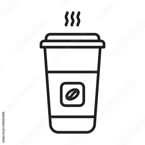 Hot Coffee Cup Icon for Beverage Products, Cafe Menus, and Morning Routines Illustrations
