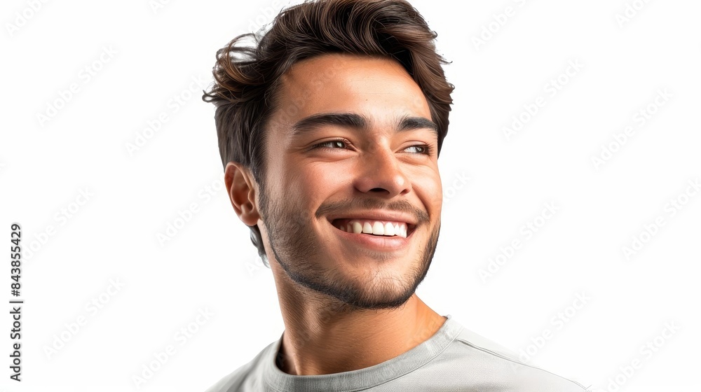 man smiling with a toothbrush in his mouth