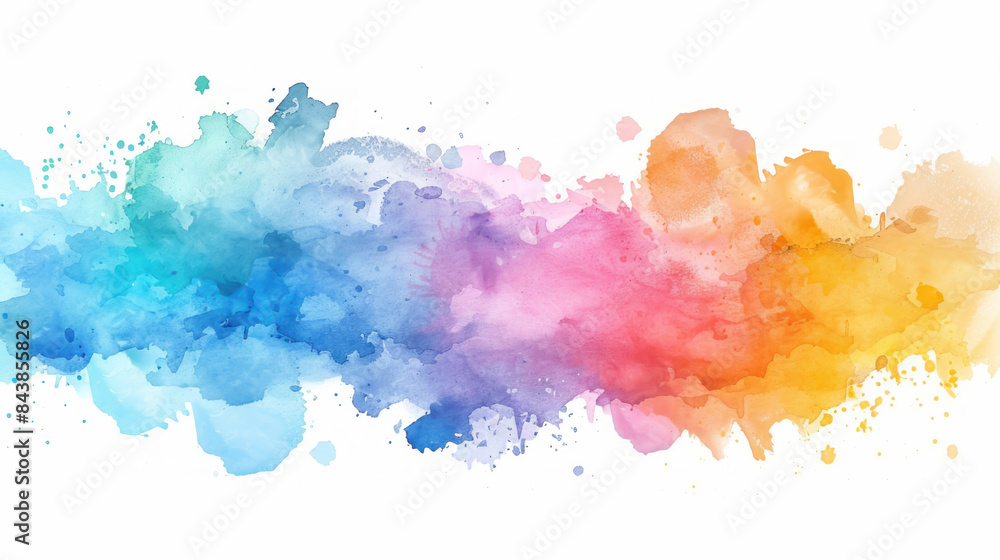 Obraz premium Watercolor Paint Artwork on White Background, 3D Rendering