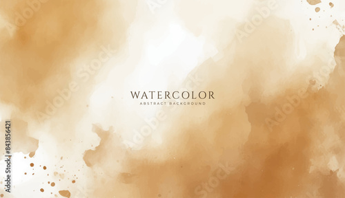 Abstract horizontal watercolor background. Neutral light colored empty space background illustration