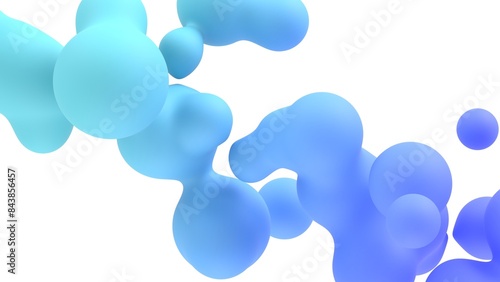 fluid metaball blue satisfying 3d illustration background, abstract motion graphics. can be used to represent concept of soft, bubbles or creative template photo