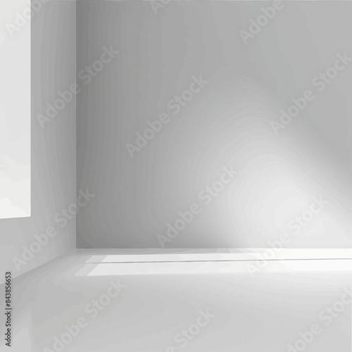 an empty room with a white wall and floor