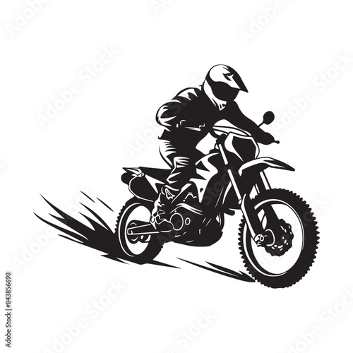 Motocross Rider Vector Art, Icons, and Graphics. Motocross rider on a motorcycle