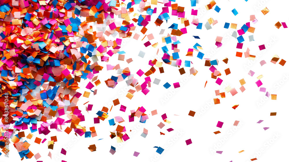 Fototapeta premium Abstract background with colorful confetti on a black background.