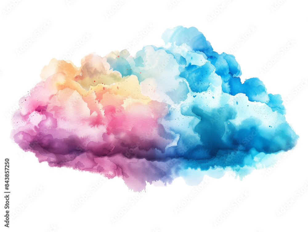 Abstract cloud with vibrant colors in a dreamy, watercolor-like style. Perfect for design projects or as a background. Abstract cloud with vibrant colors in a dreamy, watercolor-like style. Perfect for design projects or as a background.