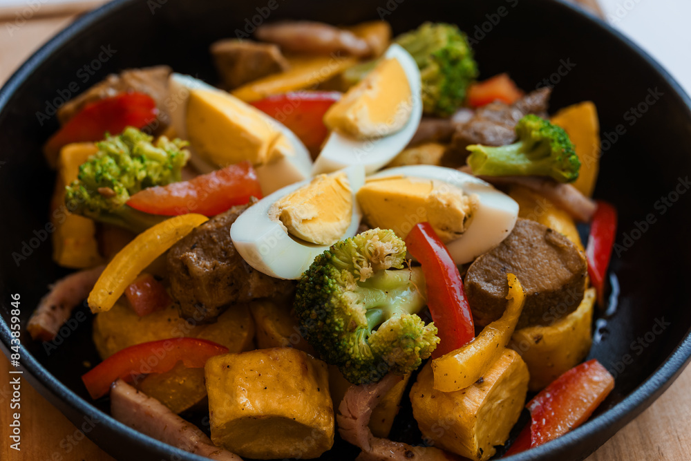 Stewed meat with vegetables and mushrooms Stewed meat with vegetables and mushrooms