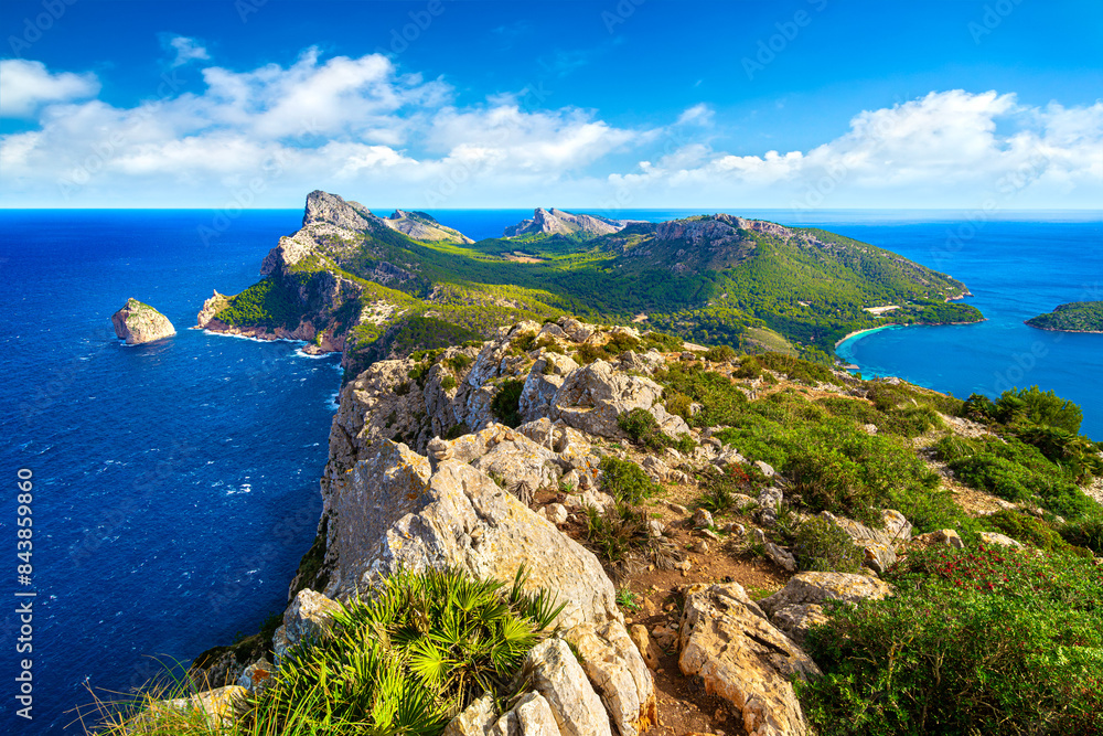 Panoramic view of Cape Formentor. Mallorca, Balearic Islands, Spain