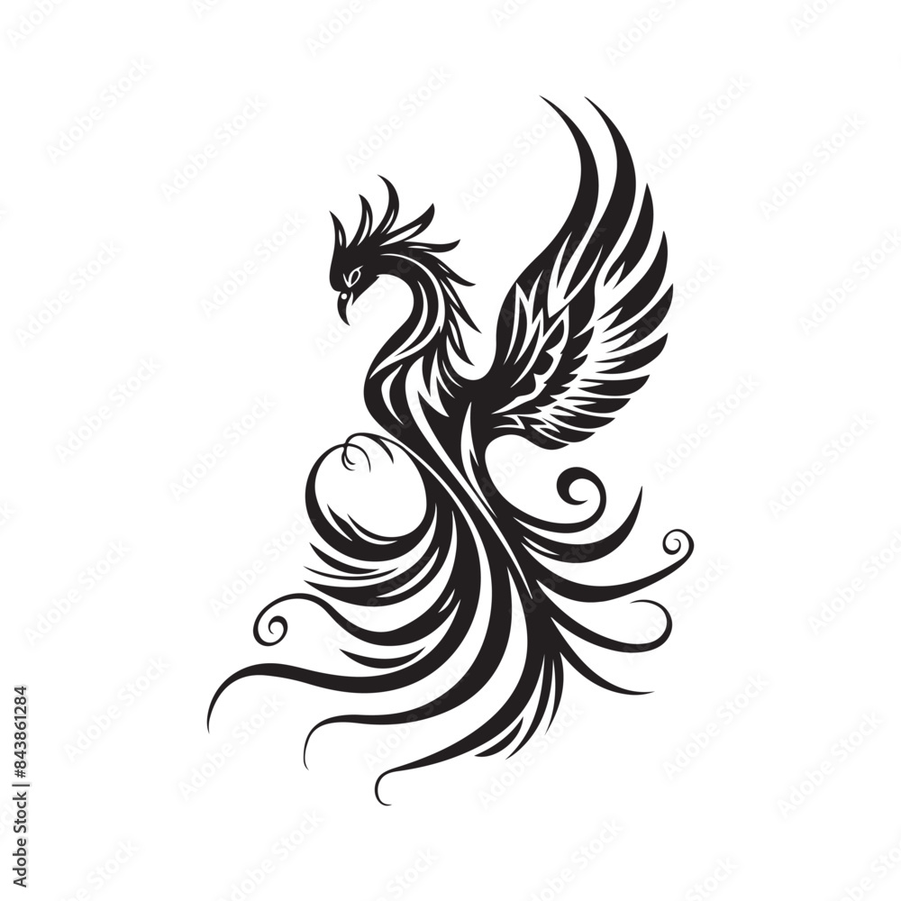 Phoenix logo design vector template. Phoenix logo vector Stock Vector Phoenix logo design vector template. Phoenix logo vector Stock Vector