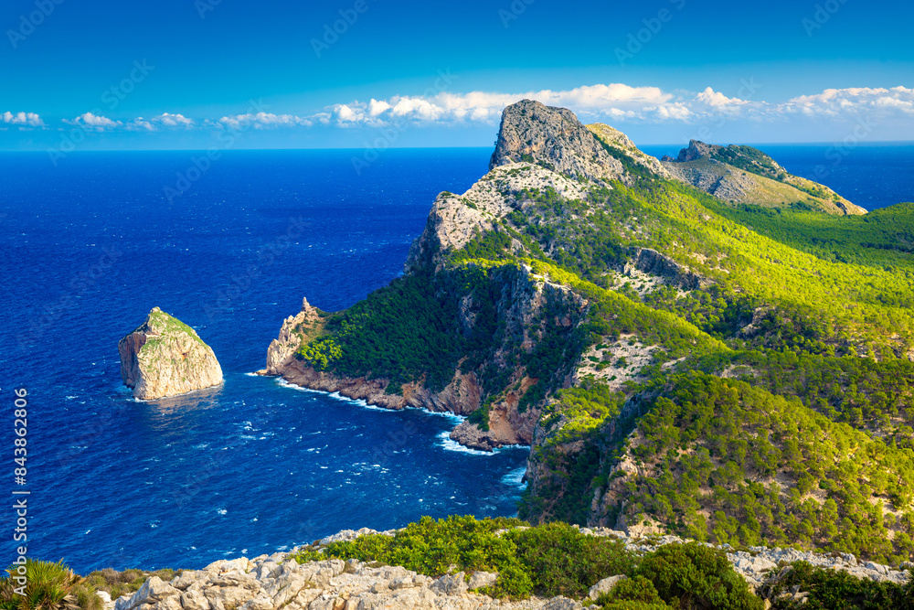 Panoramic view of Cape Formentor. Mallorca, Balearic Islands, Spain