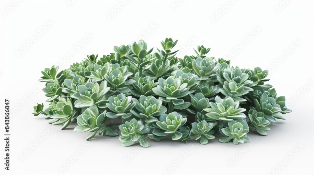 Fototapeta premium sedum rupestre bush isolated on white background succulent plant 3d illustration