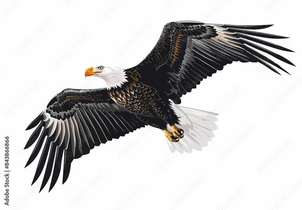 Obraz premium a drawing of an eagle flying in the sky