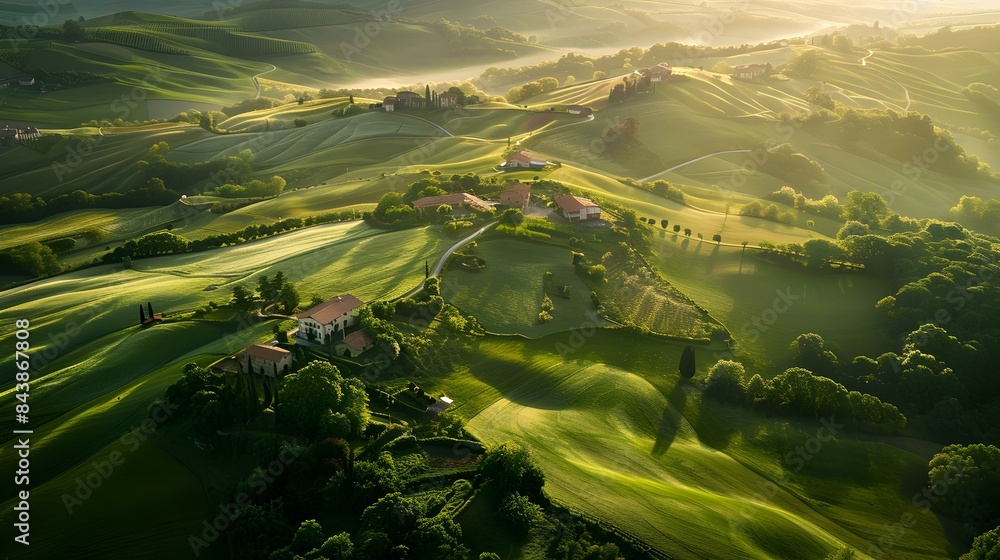 The countryside with green hills image The countryside with green hills image