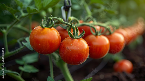 Cherry Tomatoes growing on the farm outdoors