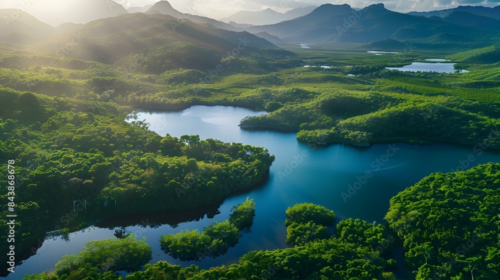 Bays and lagoons surrounded green forests img Bays and lagoons surrounded green forests img