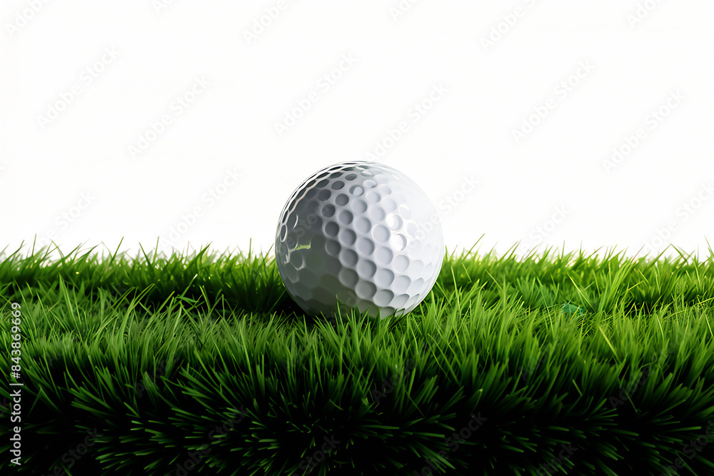 A golf ball sits on a golf tee on a green grass field,Generative ai. A golf ball sits on a golf tee on a green grass field,Generative ai.