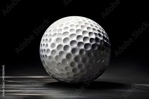 golf ball on black background,Generative ai.