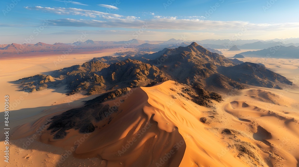Fototapeta premium Desert landscape with sand dunes image