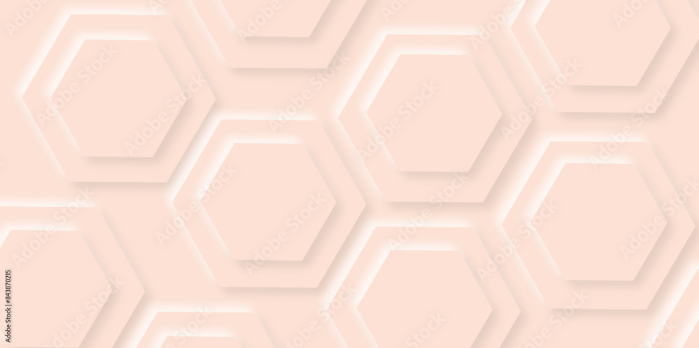 Abstract orange hexagon shape geometric line background. abstract seamless modern white and orange color technology concept geometric hexagon vector background neomorphism style poster, banner design. Abstract orange hexagon shape geometric line background. abstract seamless modern white and orange color technology concept geometric hexagon vector background neomorphism style poster, banner design.
