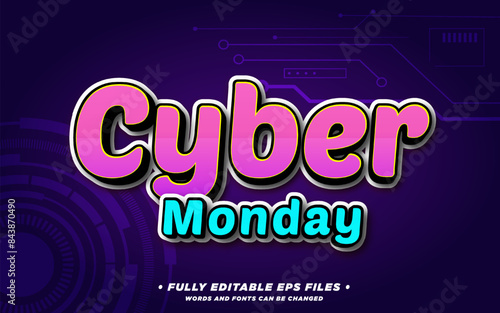 cyber monday text effect fully editable with high quality