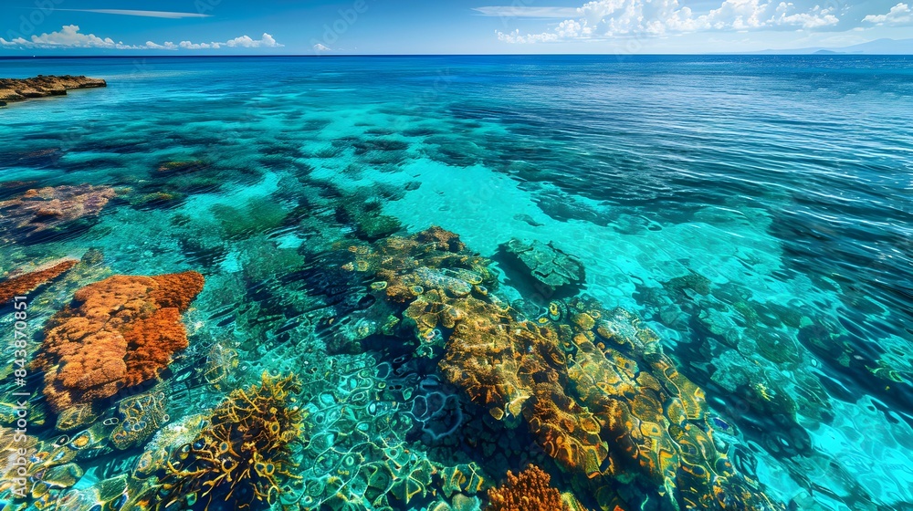 Coastal reef with vibrant coral