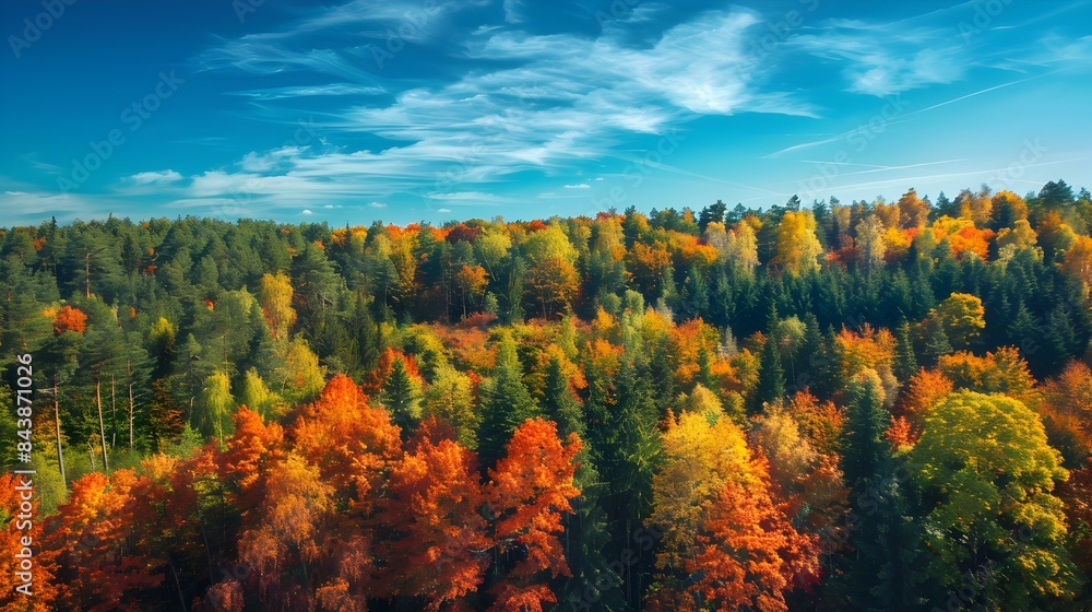 Dense forest with autumn colors img