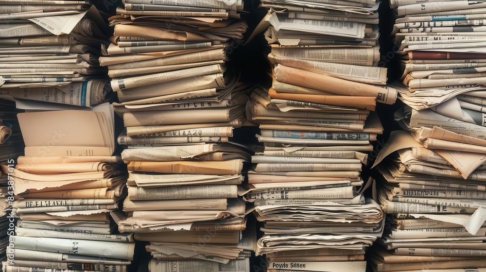 stack of old newspapers pile concept of traditional print media and journalism stack of old newspapers pile concept of traditional print media and journalism