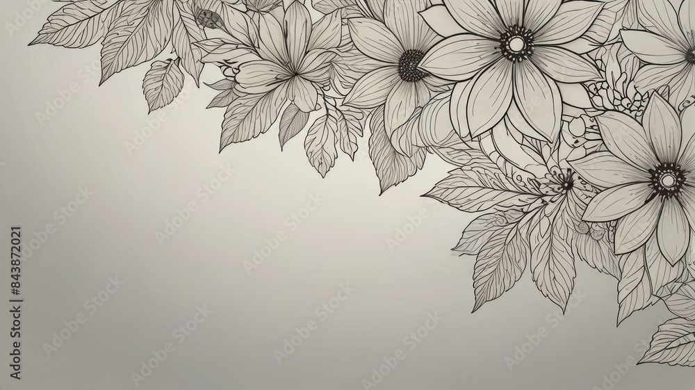 Elegant Floral Design in Minimalist Background for wallpapers, posters