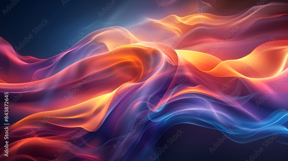 Fototapeta premium neon abstract wave design. vibrant abstract wave art with digital lines