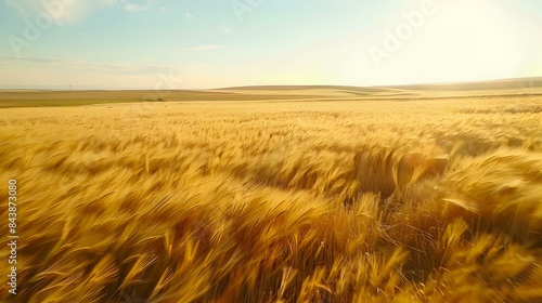 Golden wheat fields swaying wind image