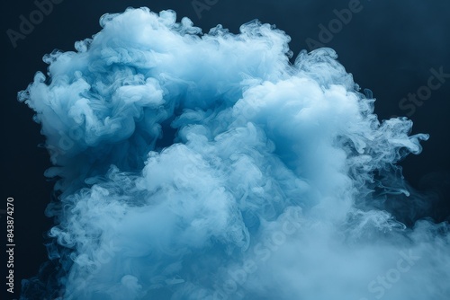 Abstract Blue Smoke Cloud In A Dark Studio © denklim