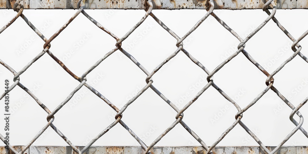 Close-Up of a Black Chain Link Fence With a White Background Close-Up of a Black Chain Link Fence With a White Background