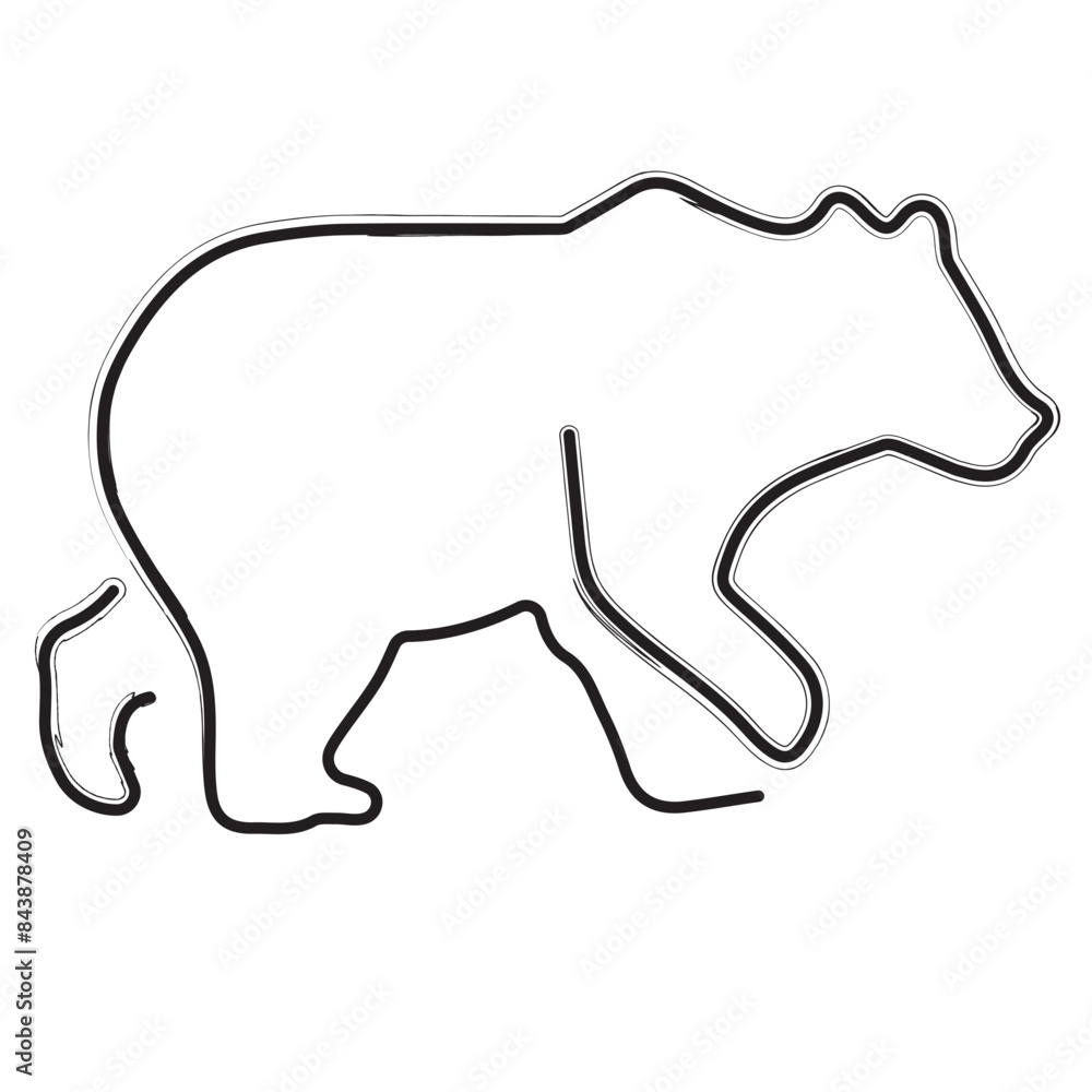 bear brush strokes on a white background. Vector illustration. bear brush strokes on a white background. Vector illustration.