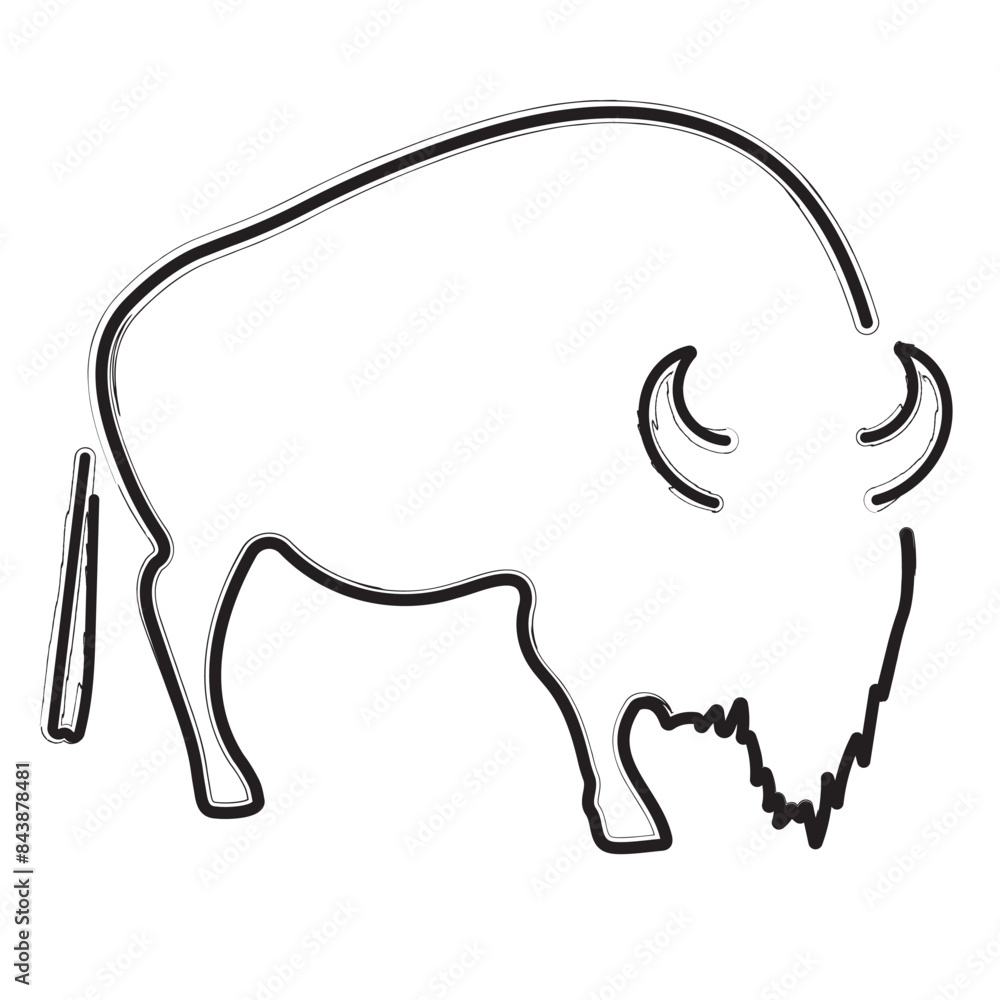buffalo brush strokes on a white background. Vector illustration. buffalo brush strokes on a white background. Vector illustration.
