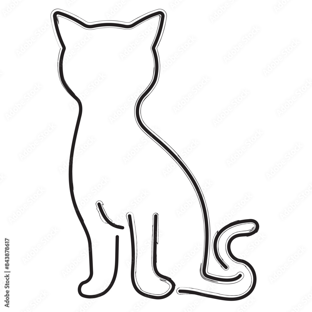 cat brush strokes on a white background. Vector illustration. cat brush strokes on a white background. Vector illustration.